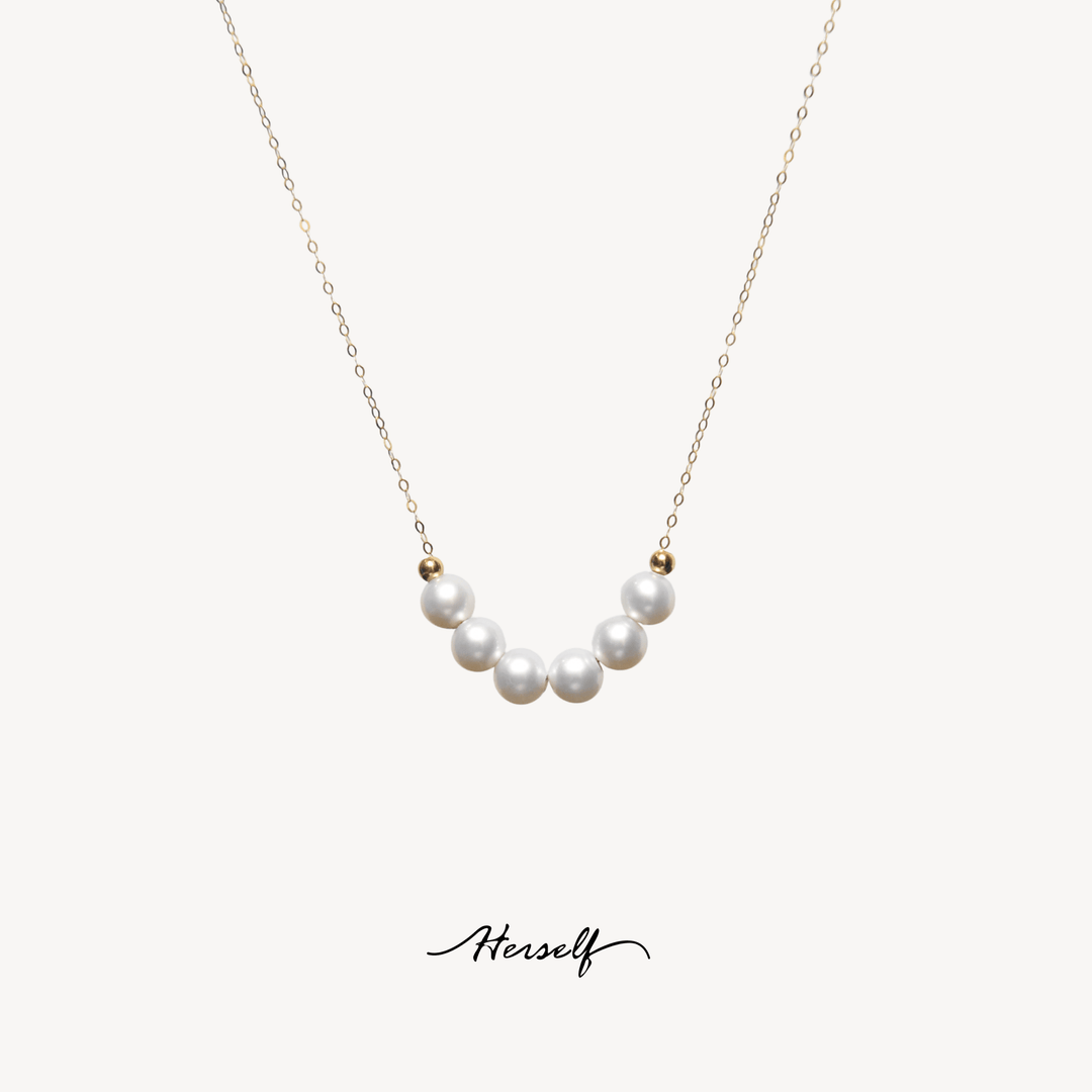 18K Gold Classic Smile Pearl Necklace - Herself Jewelry