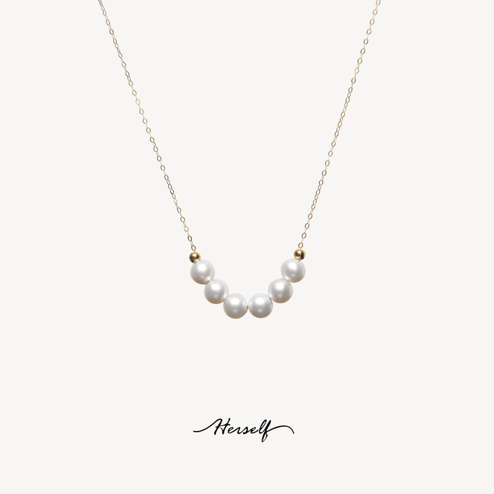 18K Gold Classic Smile Pearl Necklace - Herself Jewelry