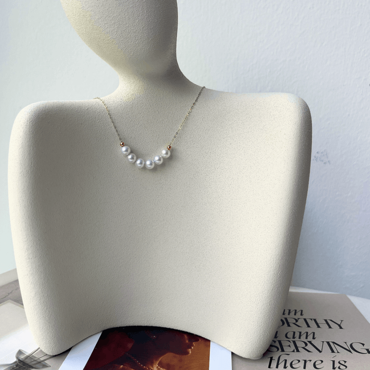 18K Gold Classic Smile Pearl Necklace - Herself Jewelry