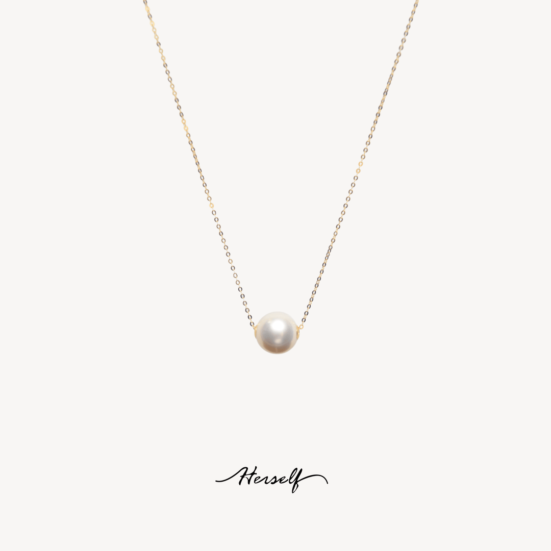 Classic Single Pearl Pendant Necklace 18K Gold - Herself Jewelry