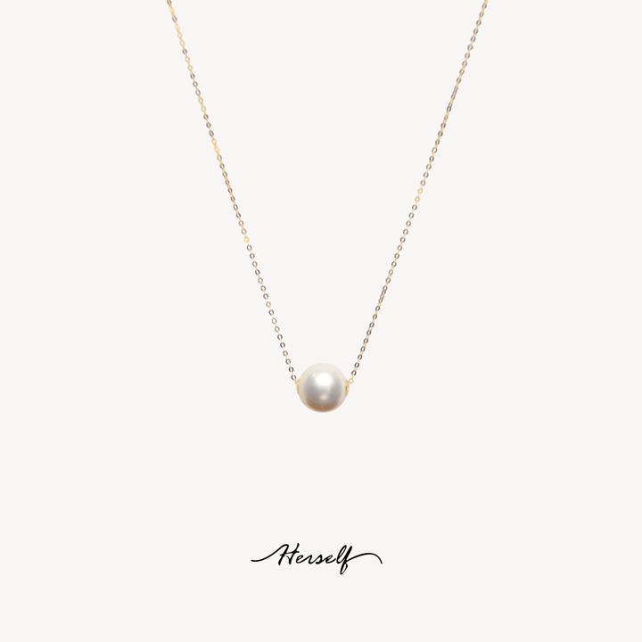 Classic Single Pearl Pendant Necklace 18K Gold - Herself Jewelry