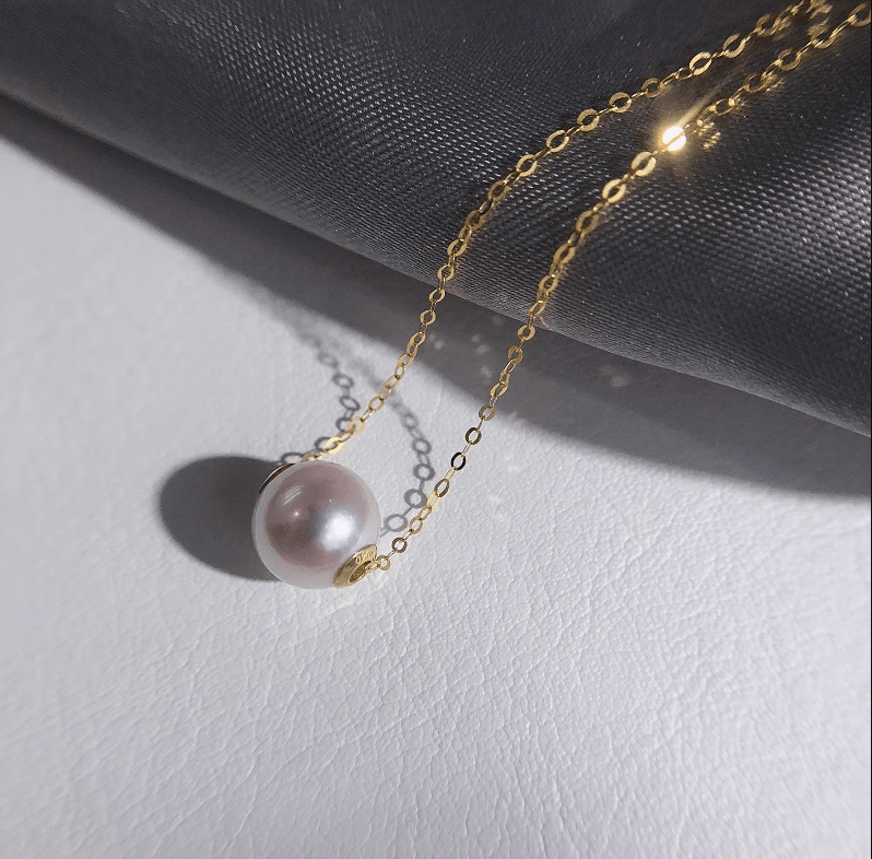 Classic Single Pearl Pendant Necklace 18K Gold - Herself Jewelry