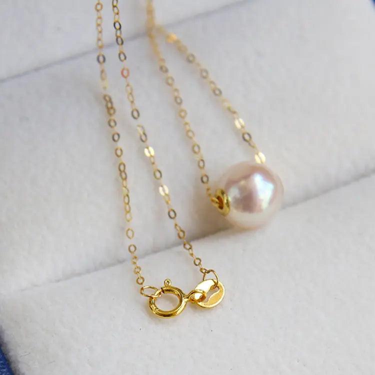 Classic Single Pearl Pendant Necklace 18K Gold - Herself Jewelry