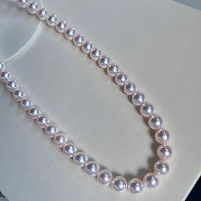 Hanadama-equivalent 7mm Exceptional Pearl Necklace 14K Gold - Herself Jewelry
