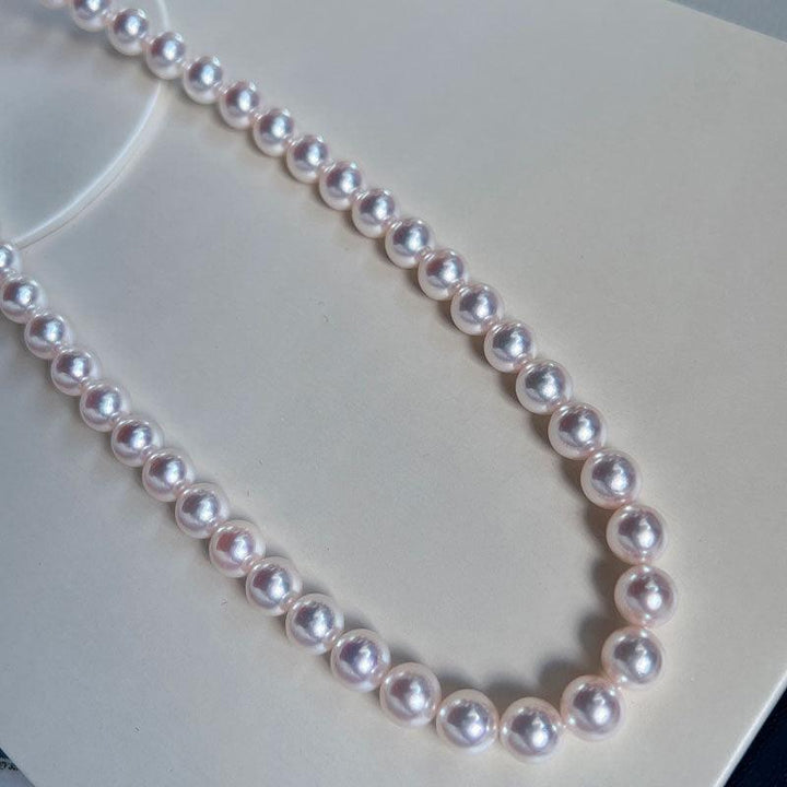 Hanadama-equivalent 7mm Exceptional Pearl Necklace 14K Gold - Herself Jewelry