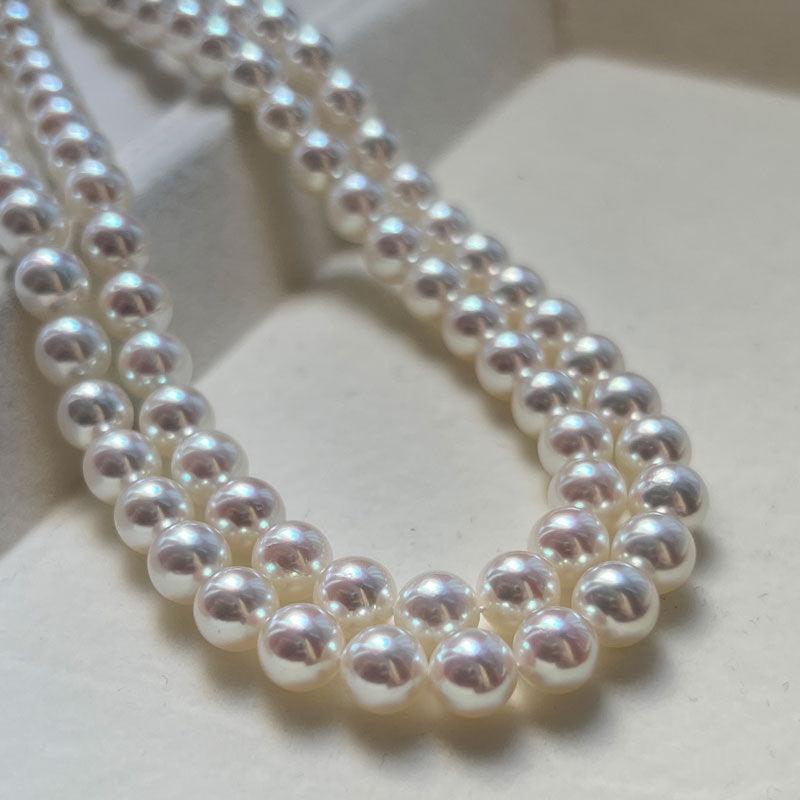 Hanadama-equivalent 7mm Exceptional Pearl Necklace 14K Gold - Herself Jewelry