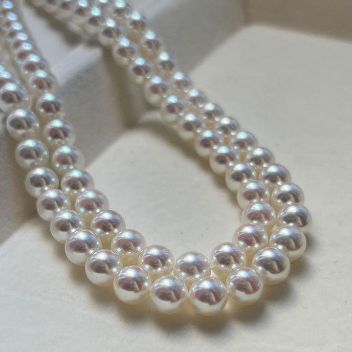 Hanadama-equivalent 7mm Exceptional Pearl Necklace 14K Gold - Herself Jewelry