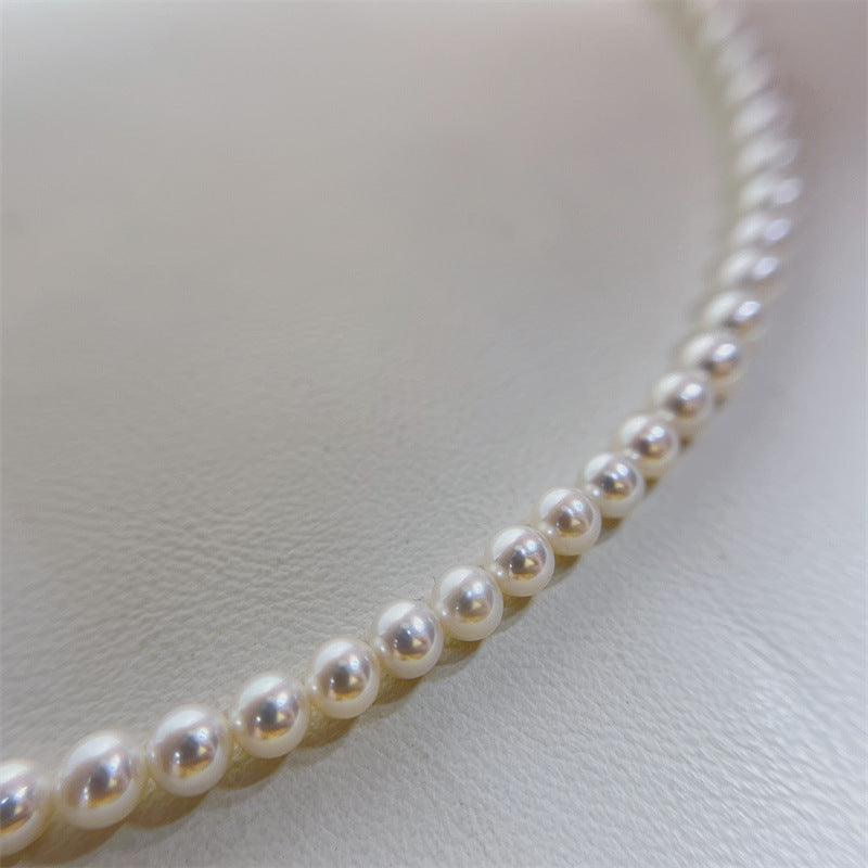 Hanadama-equivalent 7mm Exceptional Pearl Necklace 14K Gold - Herself Jewelry