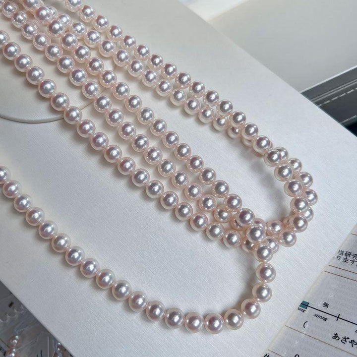 Hanadama-equivalent 7mm Exceptional Pearl Necklace 14K Gold - Herself Jewelry
