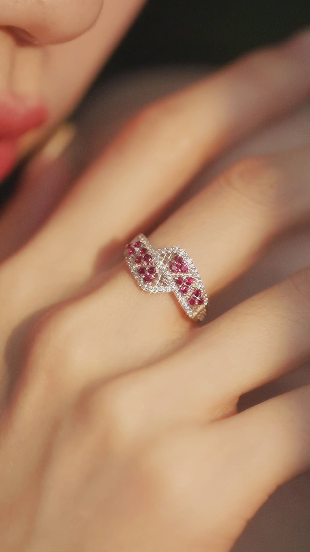 Meryl Lucky Four-Leaf Ruby Earrings