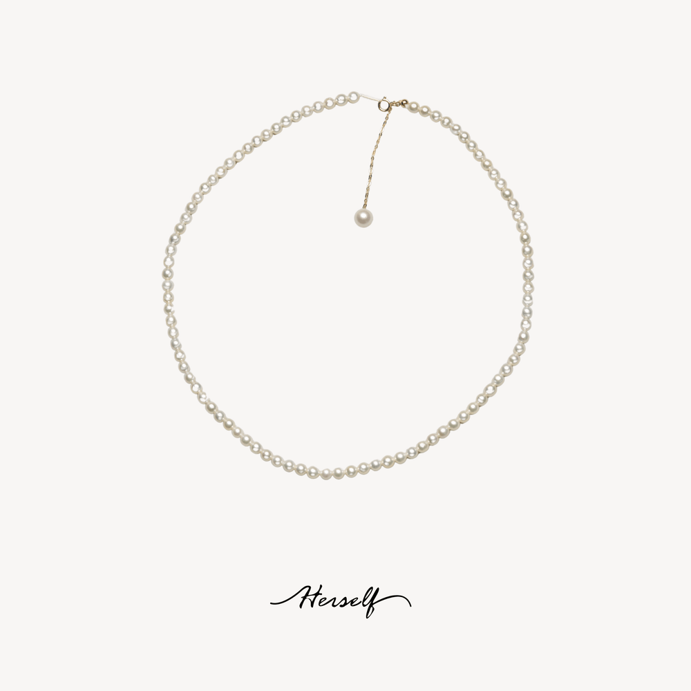 Small Round Pearls 18K Gold Necklace - Herself Jewelry