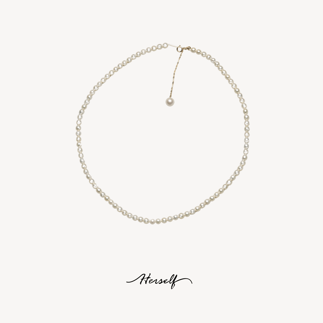 Small Round Pearls 18K Gold Necklace - Herself Jewelry