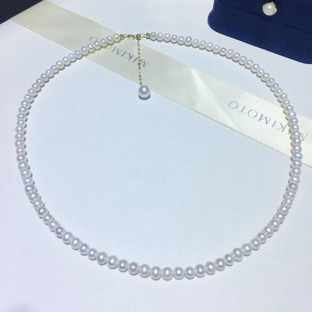 Small Round Pearls 18K Gold Necklace - Herself Jewelry