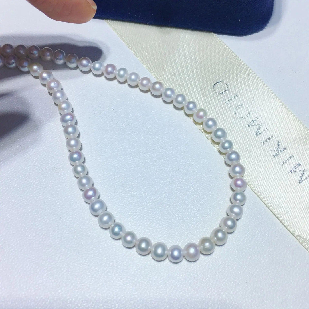Small Round Pearls 18K Gold Necklace - Herself Jewelry