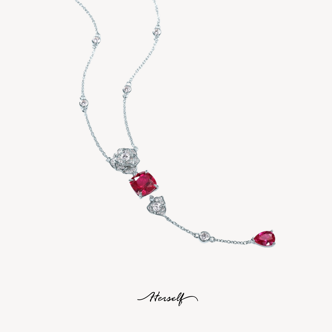 Ruby Rose Long Romantic Necklace