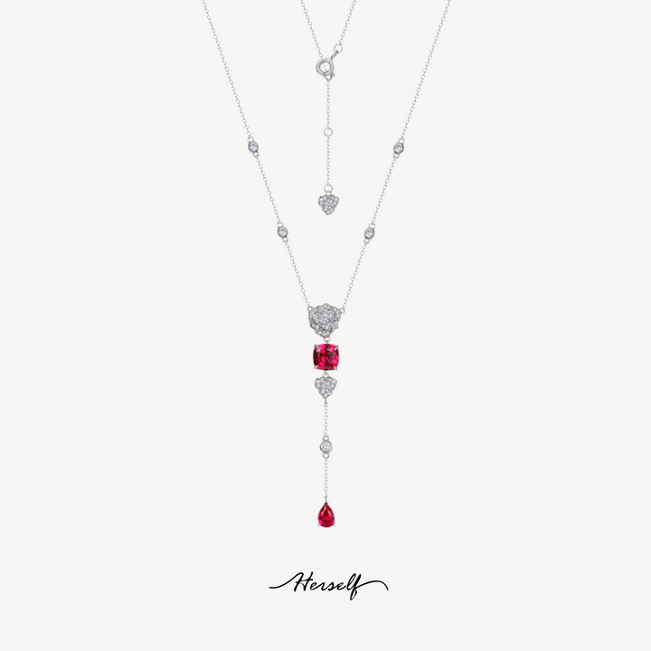 Ruby Rose Long Romantic Necklace