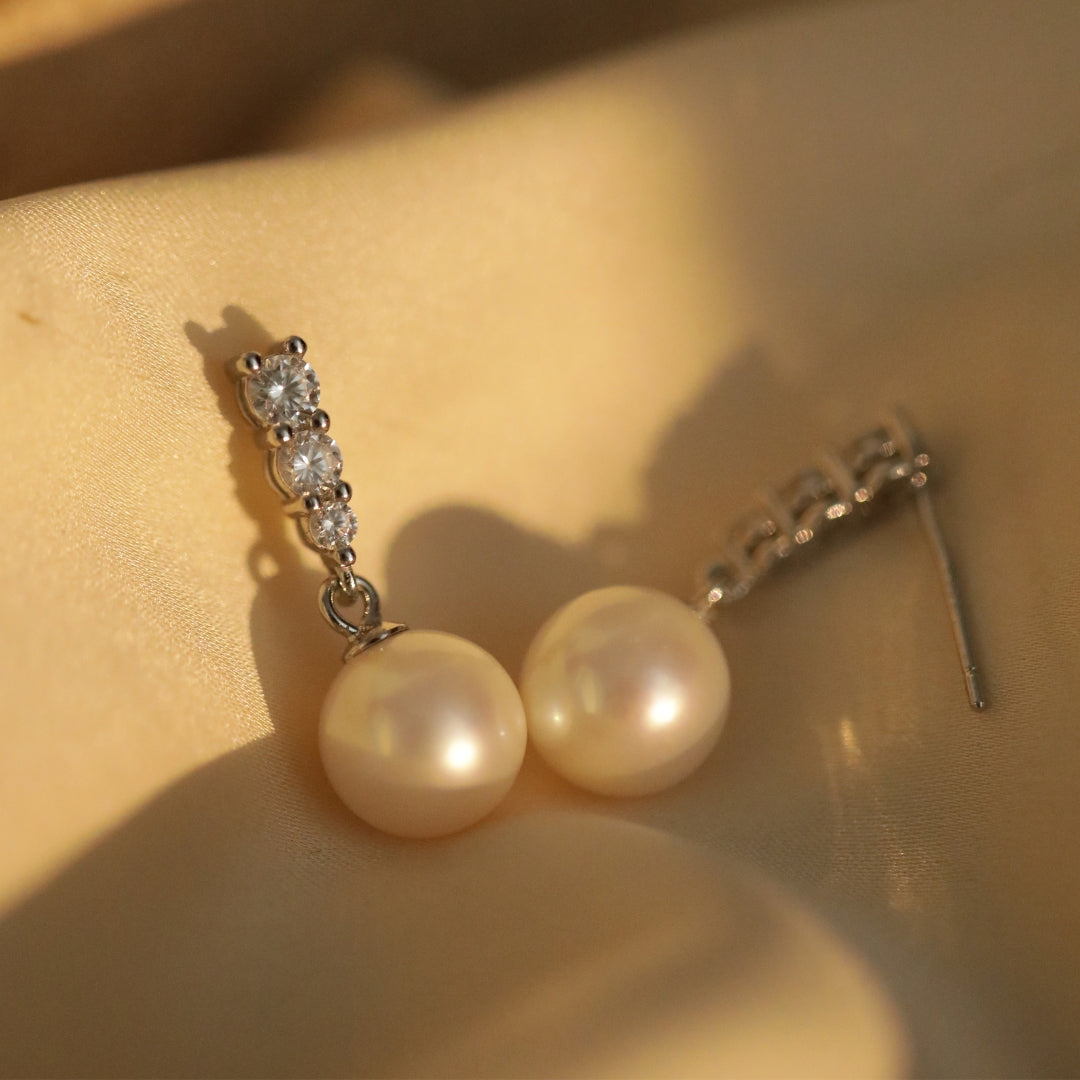 Trinity Radiance Pearl Earrings