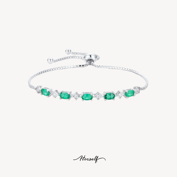 Oval Emerald Adjustable Bracelet