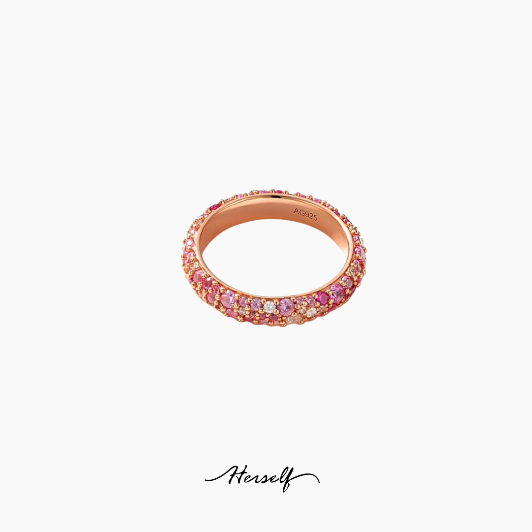 Pink Sapphire Gradient Ring