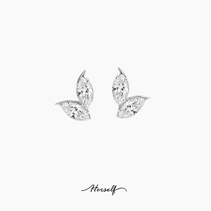 Marquise DoubleDiamond Leaf Earrings