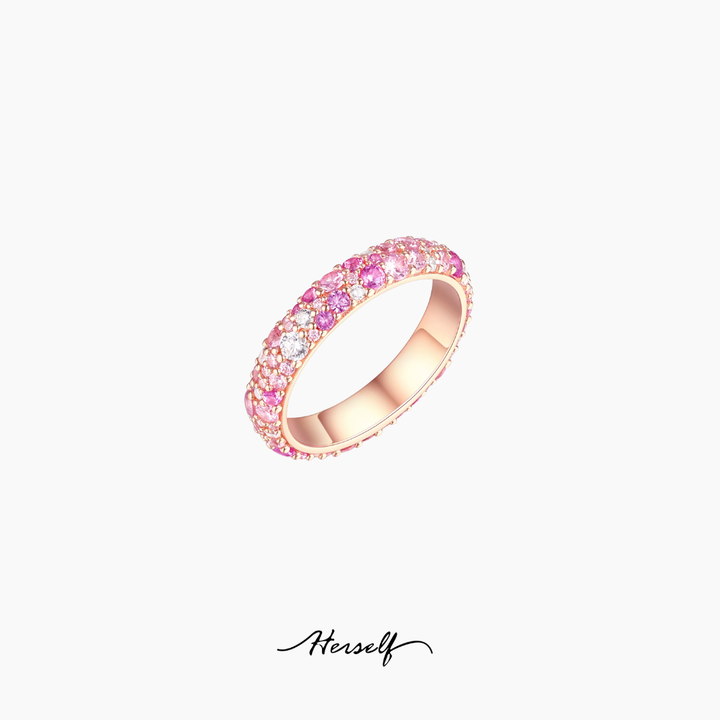 Pink Sapphire Gradient Ring