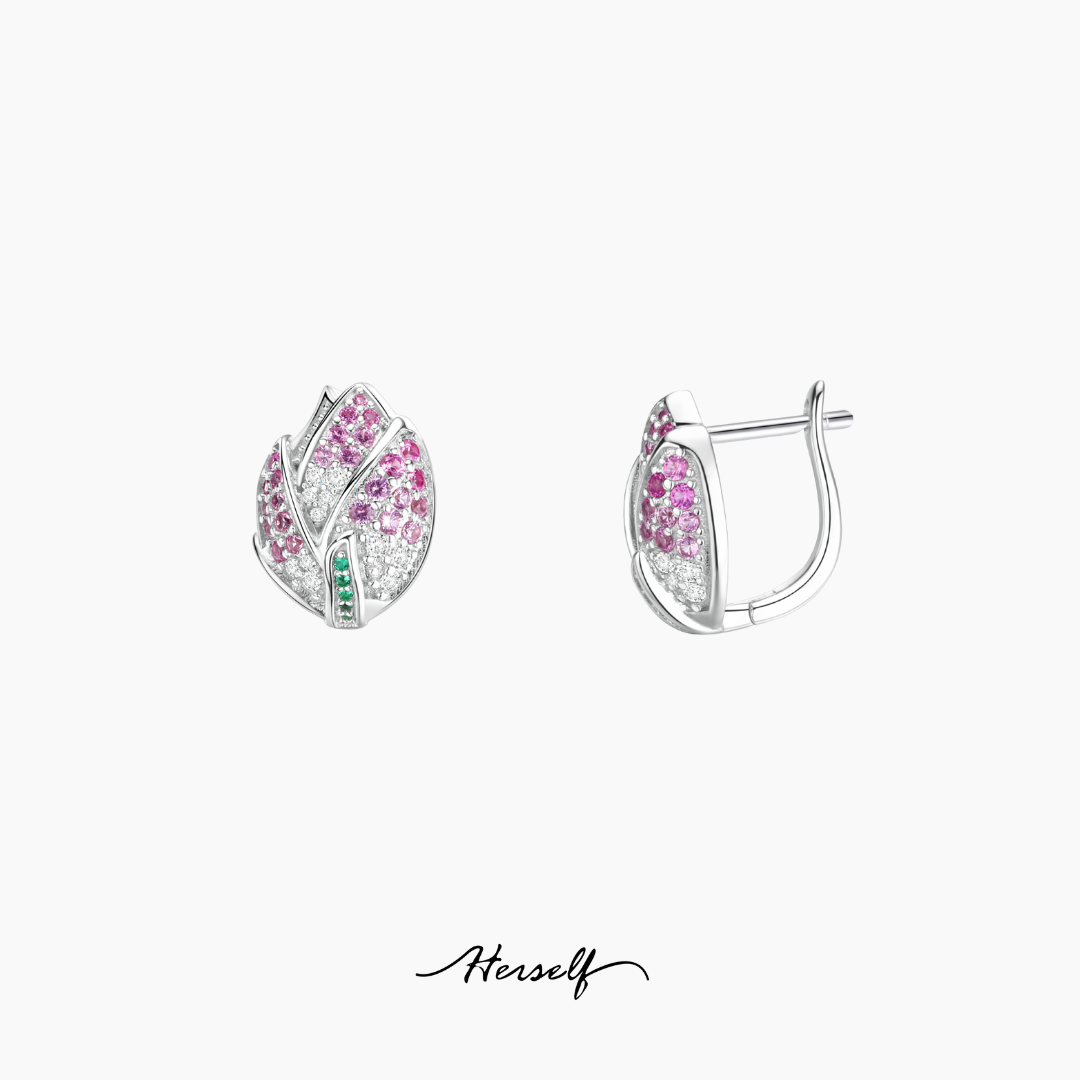 Pavé Diamond Bloom Drop Earrings
