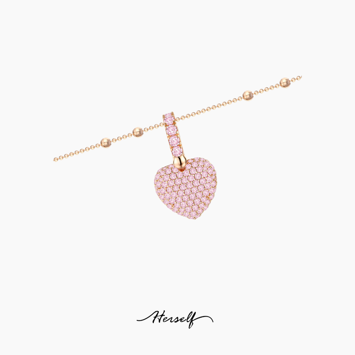 Pavé Pink Diamond Heart Necklace