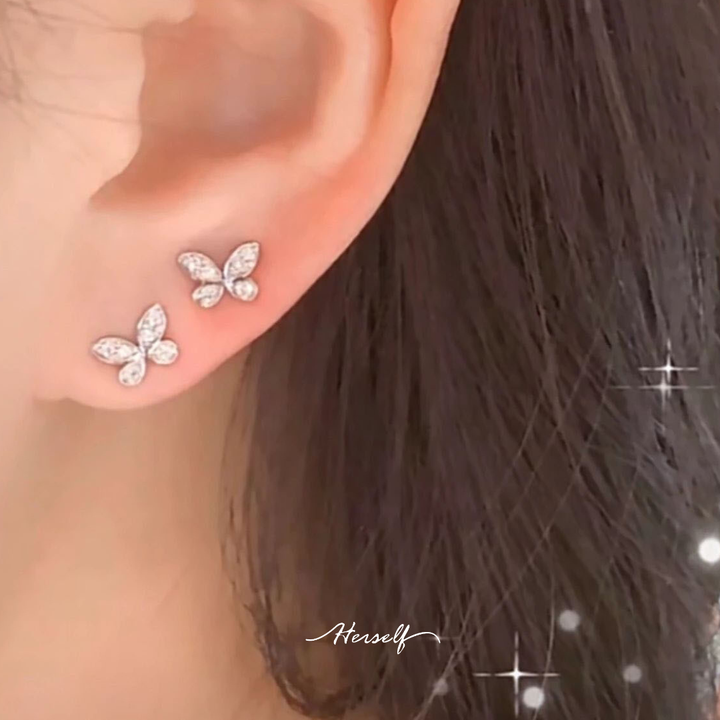 Pink Sapphire Butterfly Drop Earrings