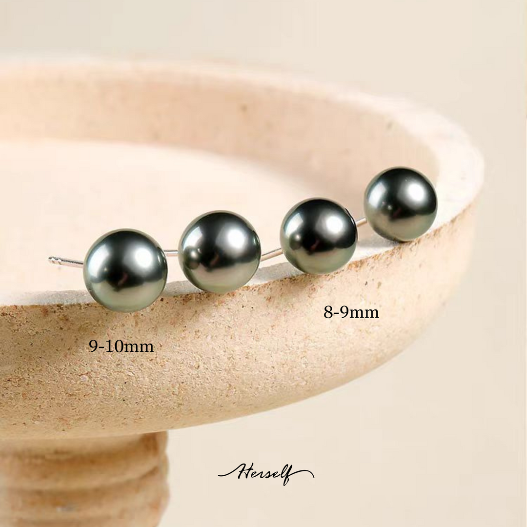 Tahitian Pearl Earring Studs - 8-9mm/9-10mm