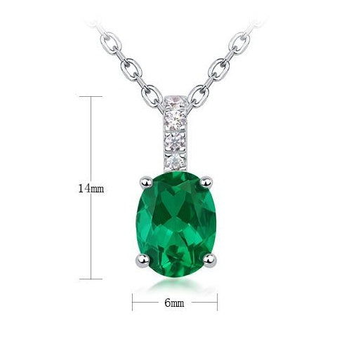 Oval Emerald Pendant Necklace