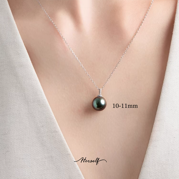 Tahitian Pearl Starlight Pendant in 18K White Gold