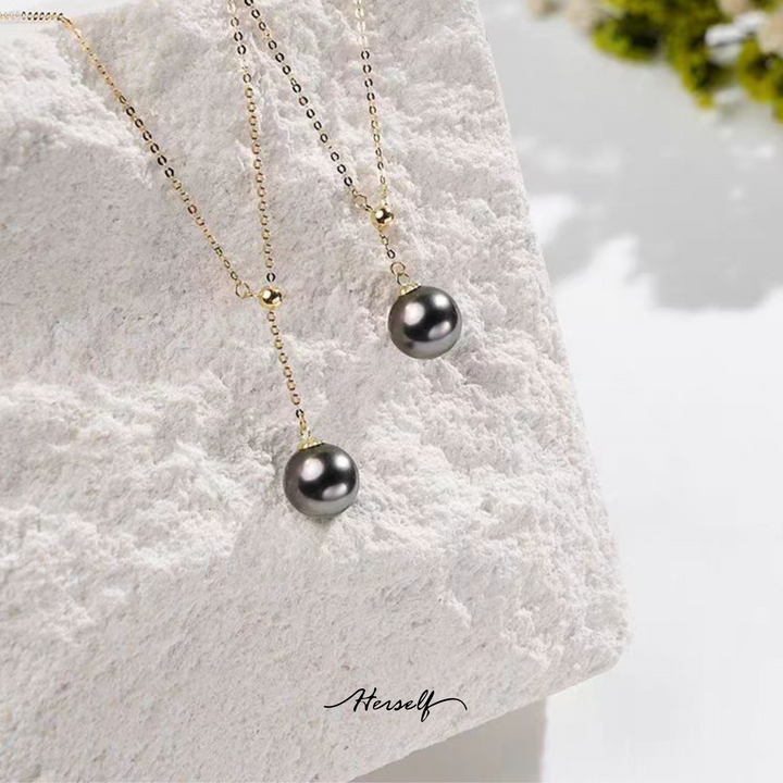 Tahitian Pearl Y-Chain Adjustable Necklace in 18K Gold