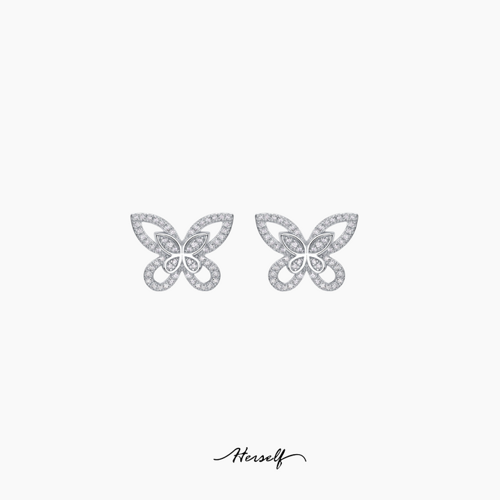 Luminous Butterfly Simulated diamond  Earrings