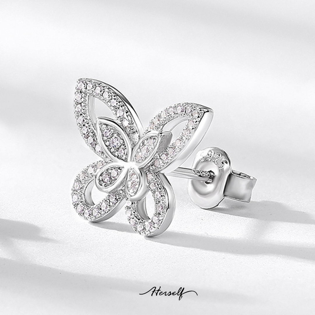 Luminous Butterfly Simulated diamond  Earrings