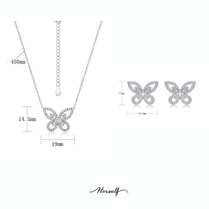 Luminous Butterfly Simulated Diamond Necklace