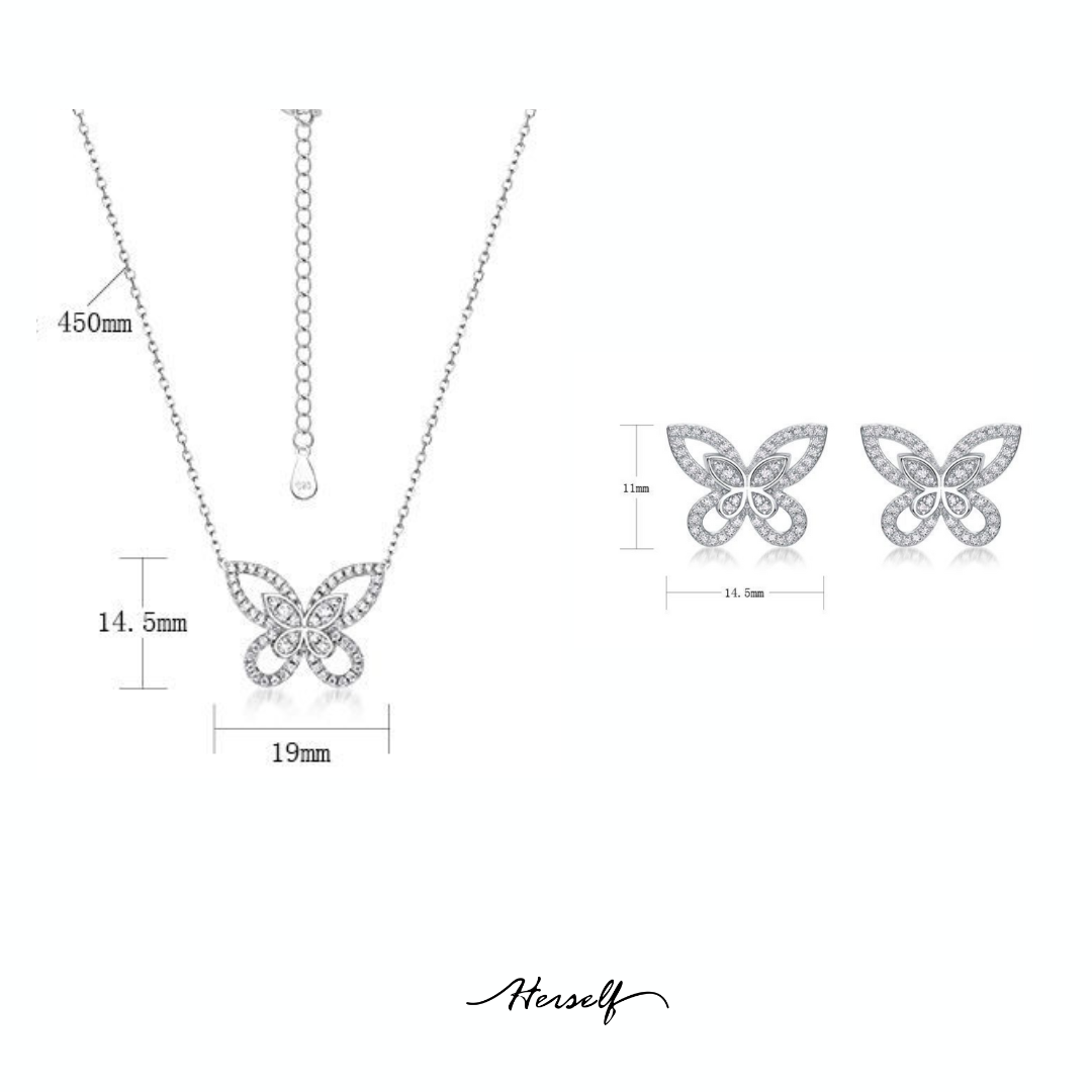 Luminous Butterfly Simulated diamond  Earrings