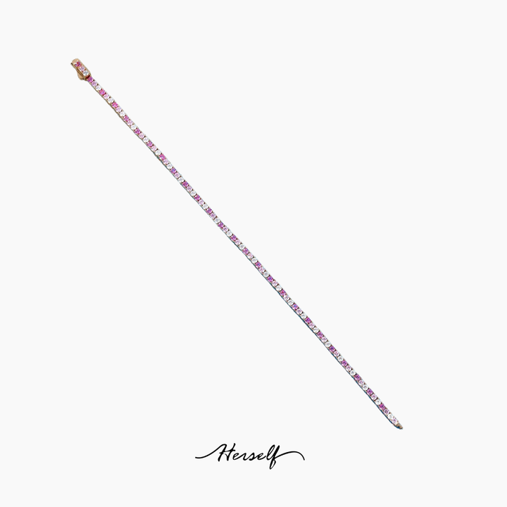 Pink Diamond Graduated Tennis Bracelet