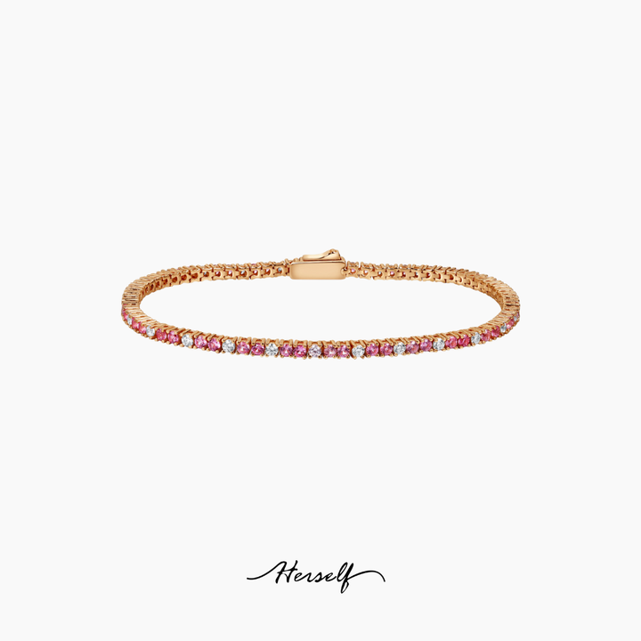 Pink Diamond Graduated Tennis Bracelet