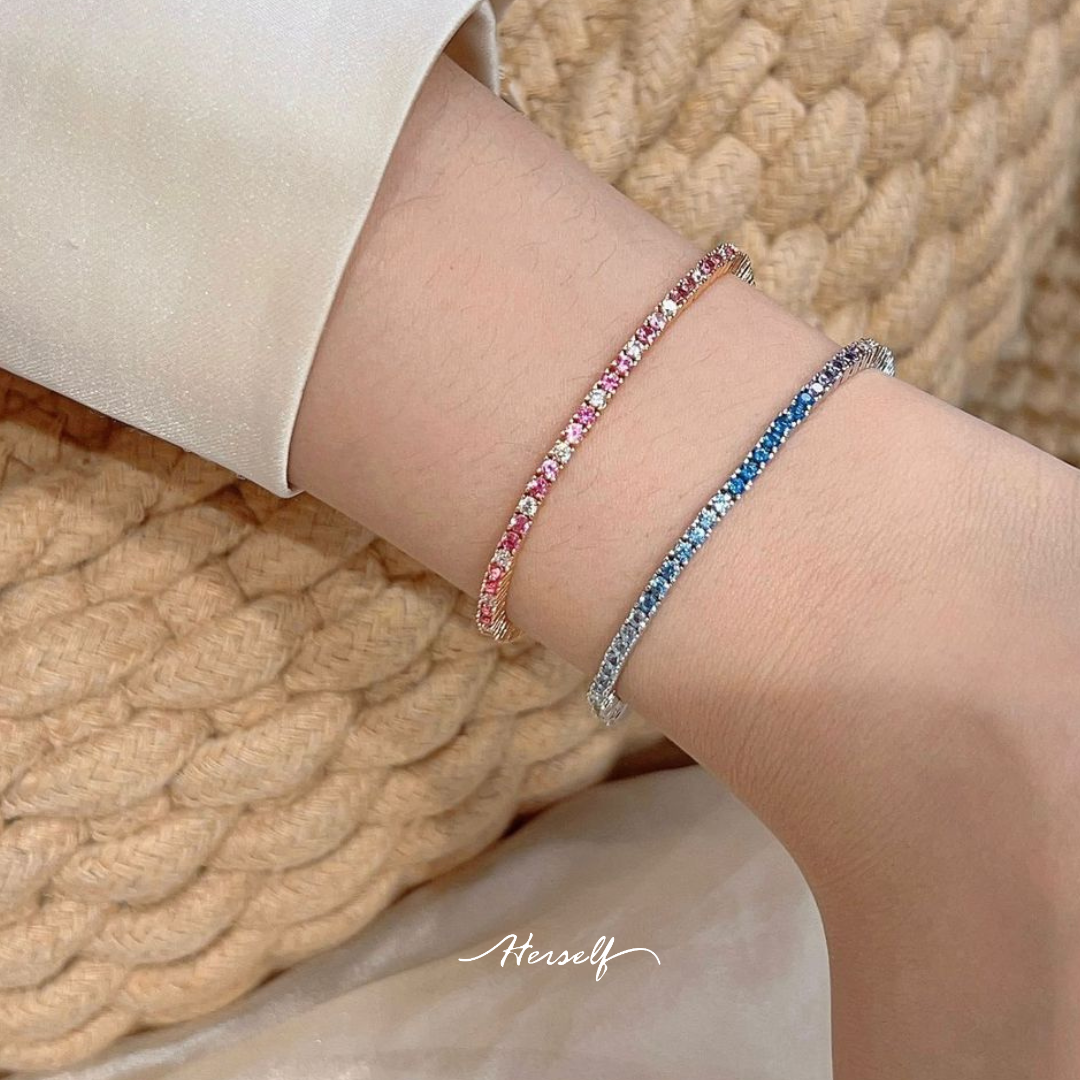 Pink Diamond Graduated Tennis Bracelet