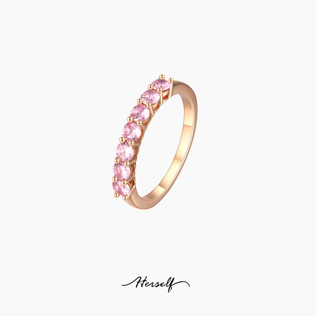 Rose Gold Plated Sakura Pink Sapphire Ring