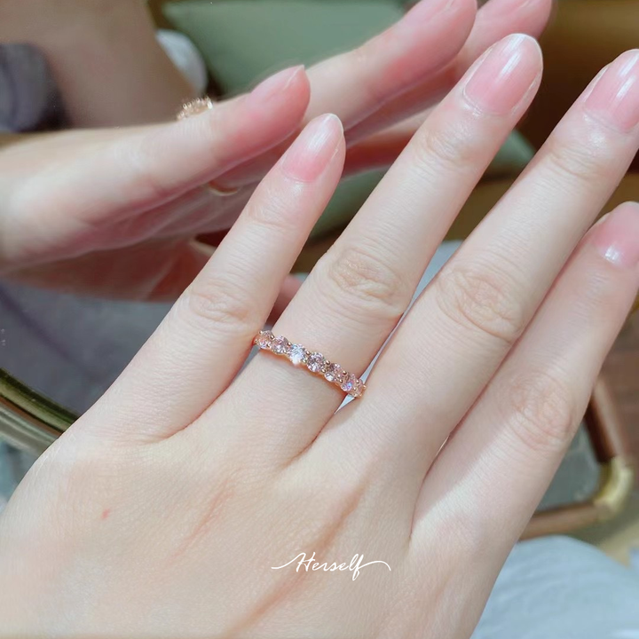 Rose Gold Plated Sakura Pink Sapphire Ring
