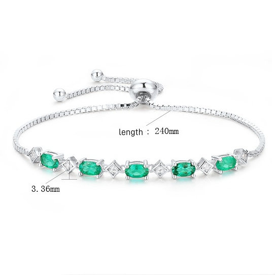 Oval Emerald Adjustable Bracelet