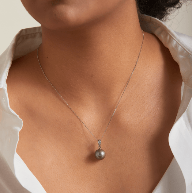 Classic Tahiti Pearl Pendant Necklace 18K Gold - Herself Jewelry