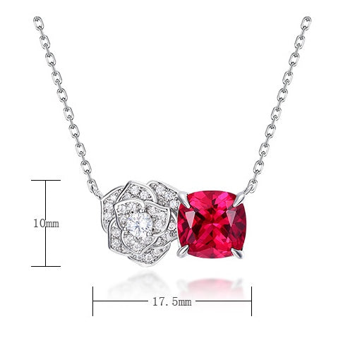 Ruby Shining Rose Necklace