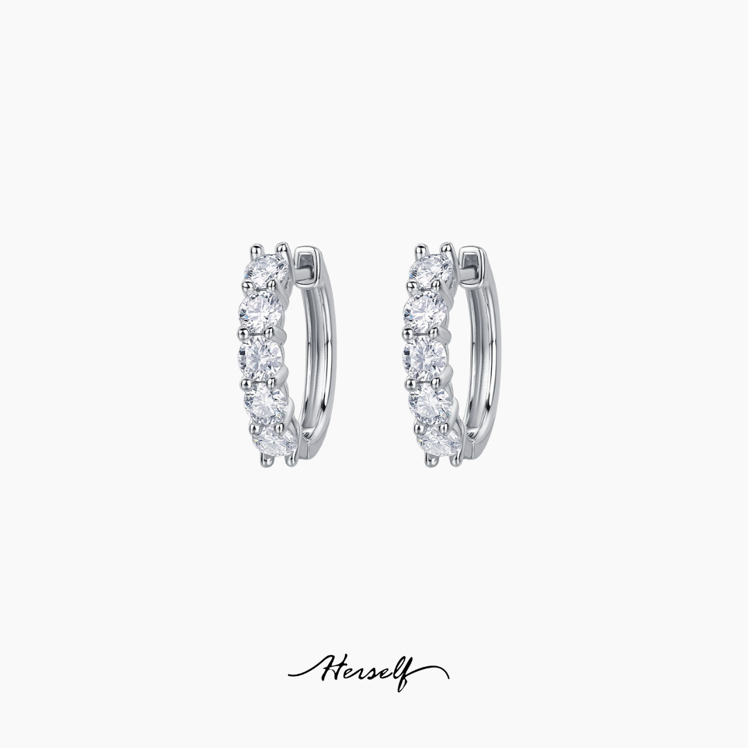 Luxe Carbon Diamond Hoops
