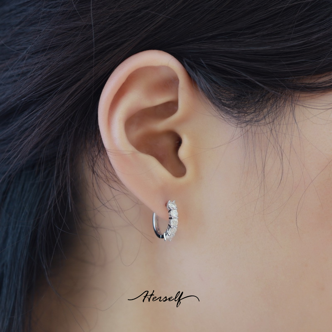 Luxe Carbon Diamond Hoops