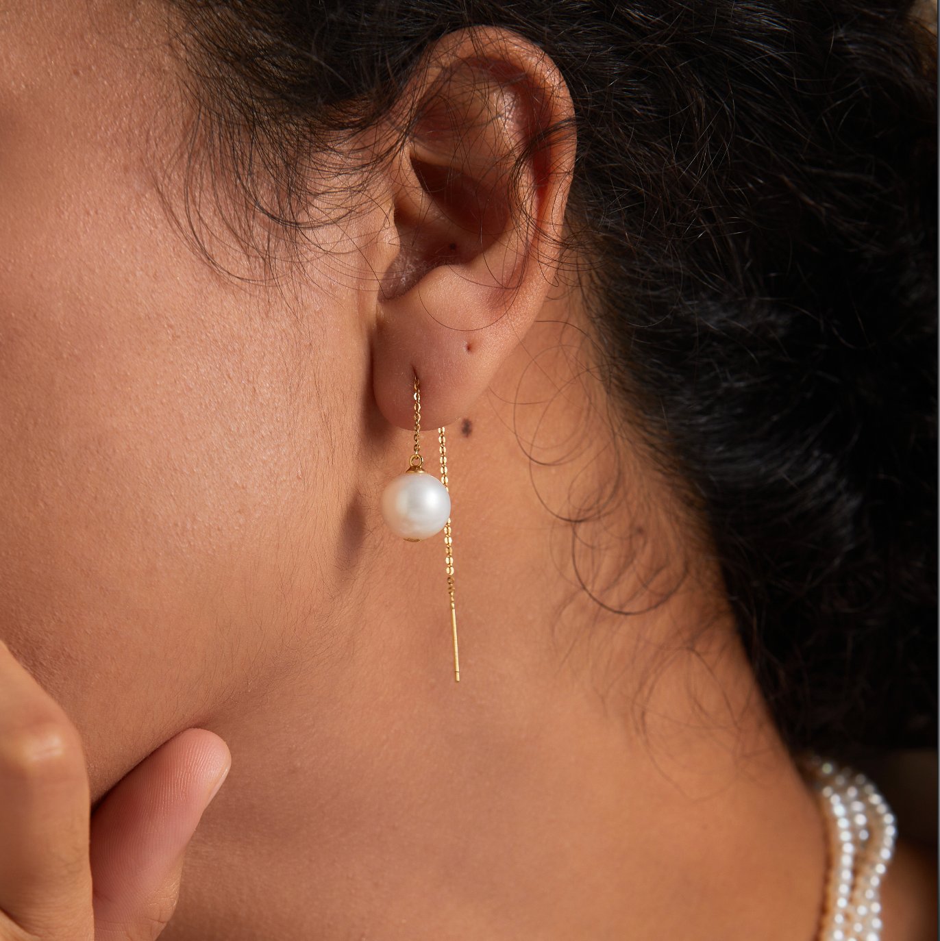 【HYERES LOR】25SS★ H Edit SIL (Y) Pink Pearl Earrings 6mm 65-70-mm-aaa-lavender-