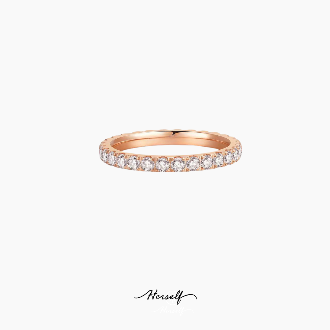 Pave classic diamond ring