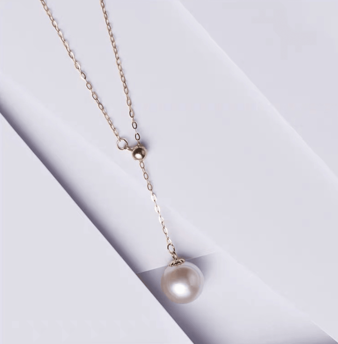 Single Akoya Pearl Pendant Necklace 18K Gold - Herself Jewelry