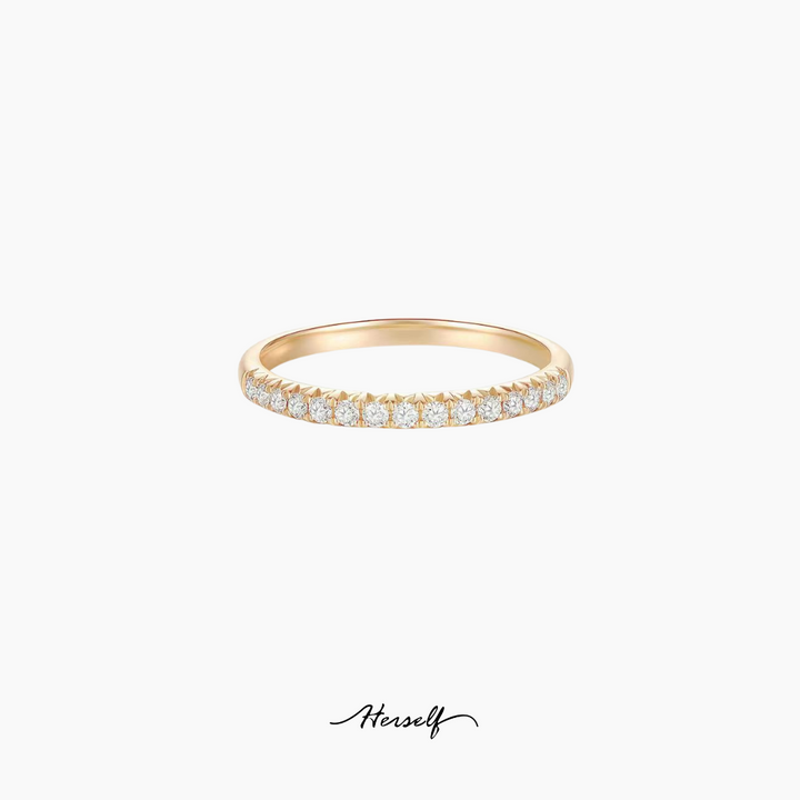 Pave classic diamond ring